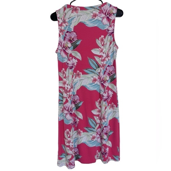 Tommy Bahama Maria Mambo Shift Dress Pink Tropical Sleeveless Size Medium - Picture 3 of 11